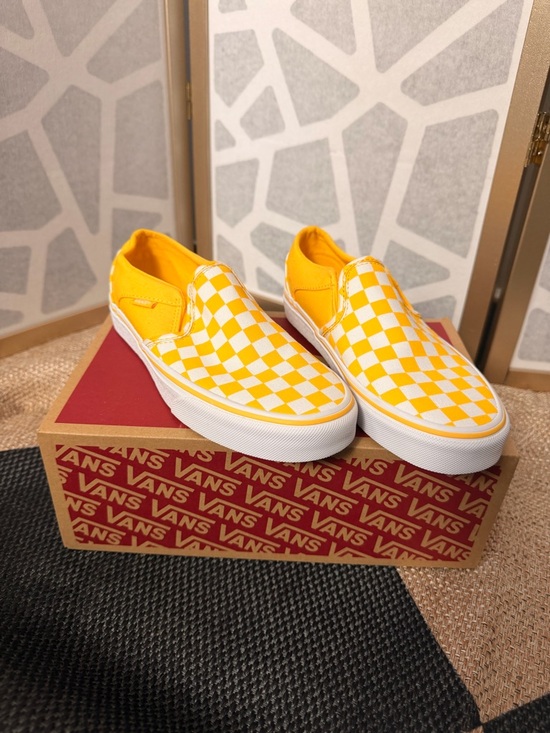 Vans Shoes - Vans Checkerboard Slip-On Sneakers in Yellow and White